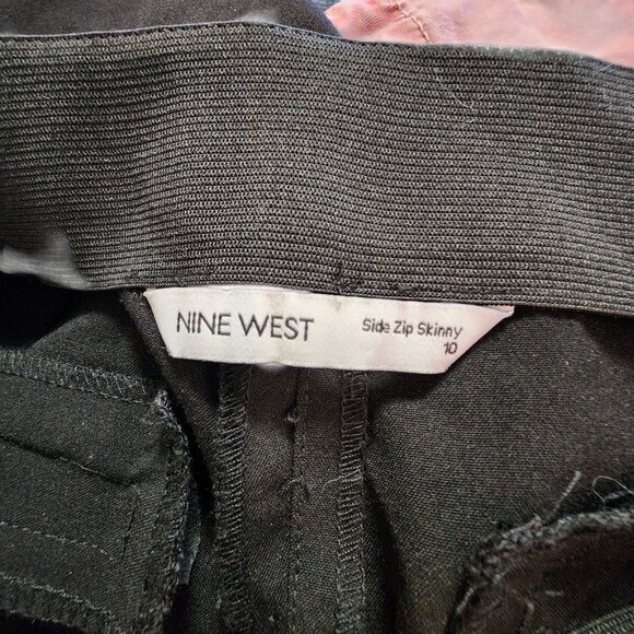 Nine West Womens Side Zip Skinny Pants Size 10 Black - Picture 4 of 4